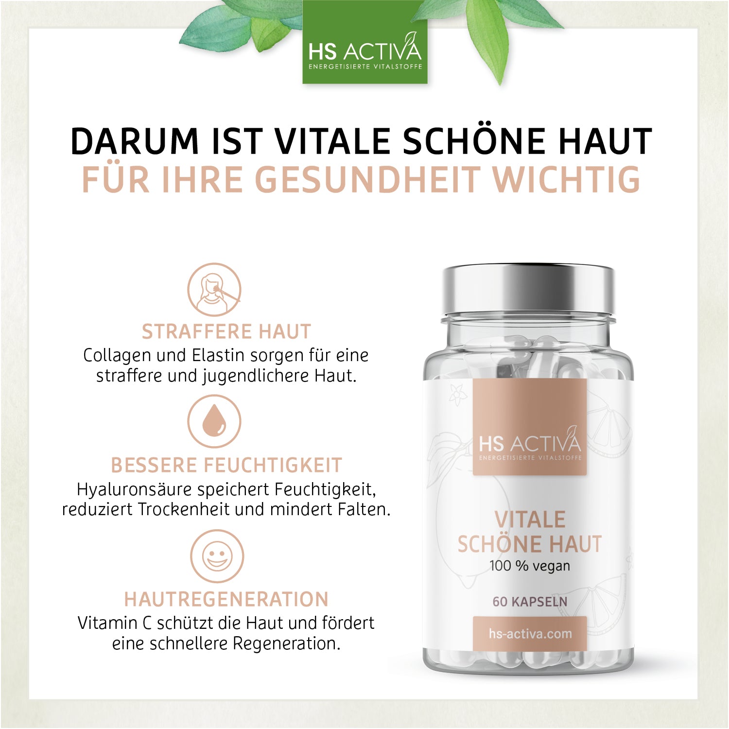 Vital Schöne Haut | Vegan | 60 Kapseln