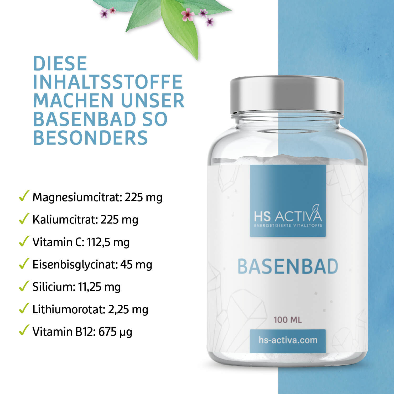 Basen Edelsteinbad (100 mg, 1000 mg oder 2200 mg)
