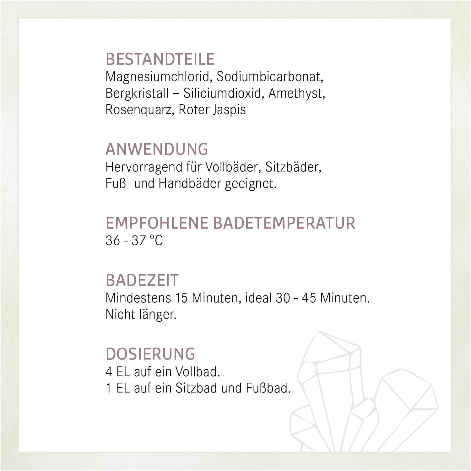 Basen Edelsteinbad (100 mg, 1000 mg oder 2200 mg)