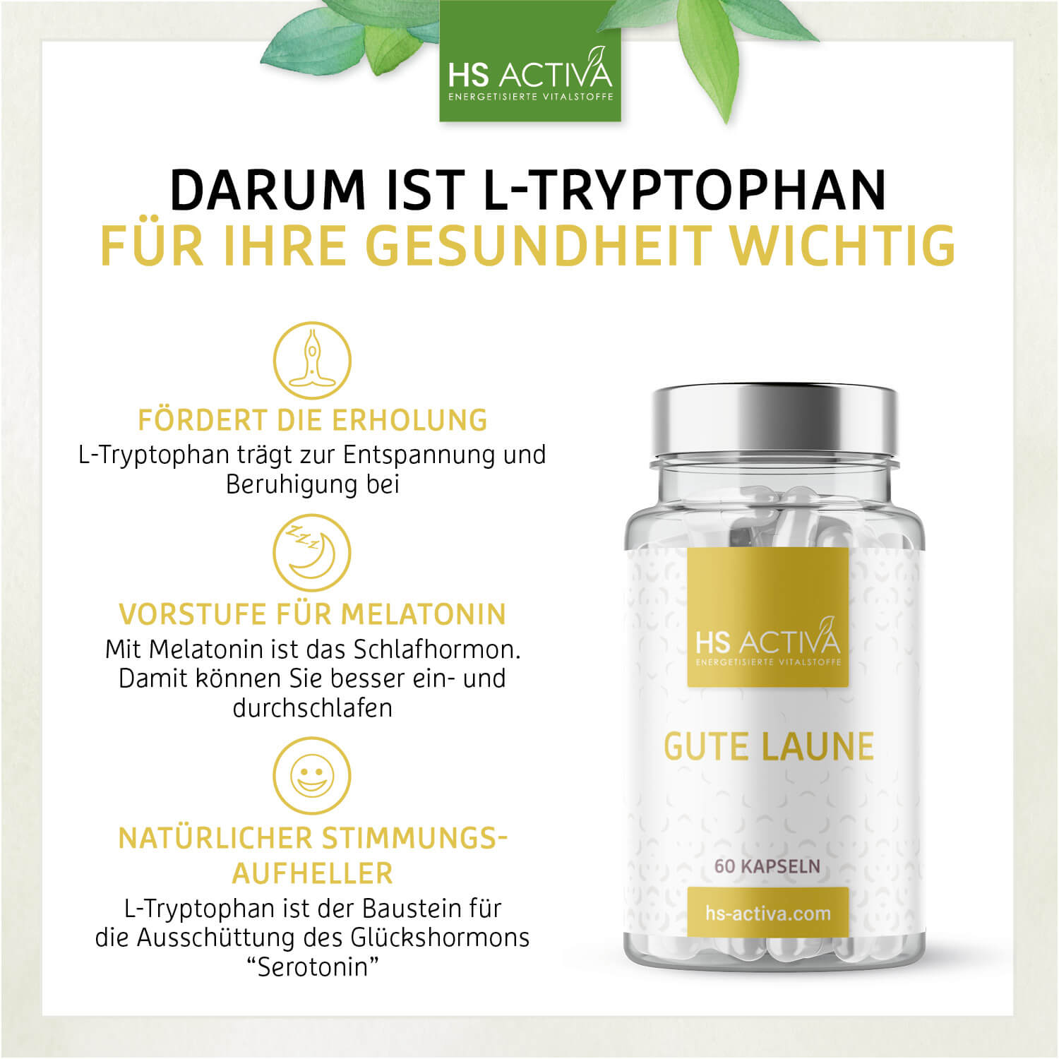 Gute Laune (L-Tryptophan) - 60 Kapseln