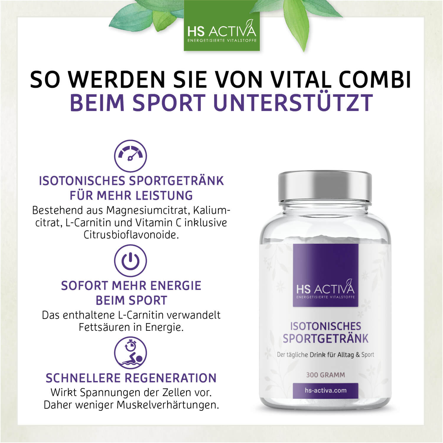 Isotonisches Sportgetränk (Vital-Combi) - 300g Pulver