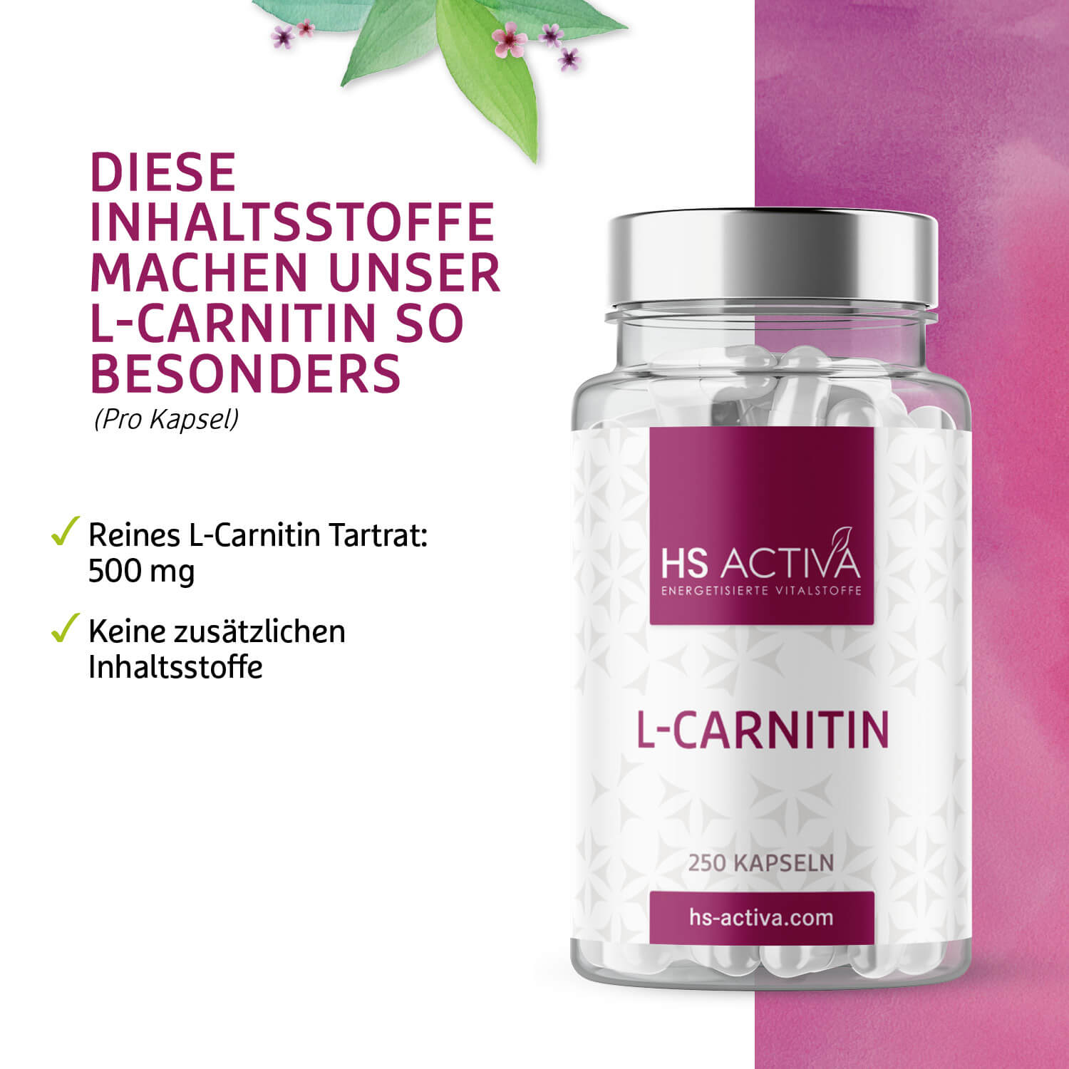 L-Carnitin (Großpackung: 250 Kapseln)