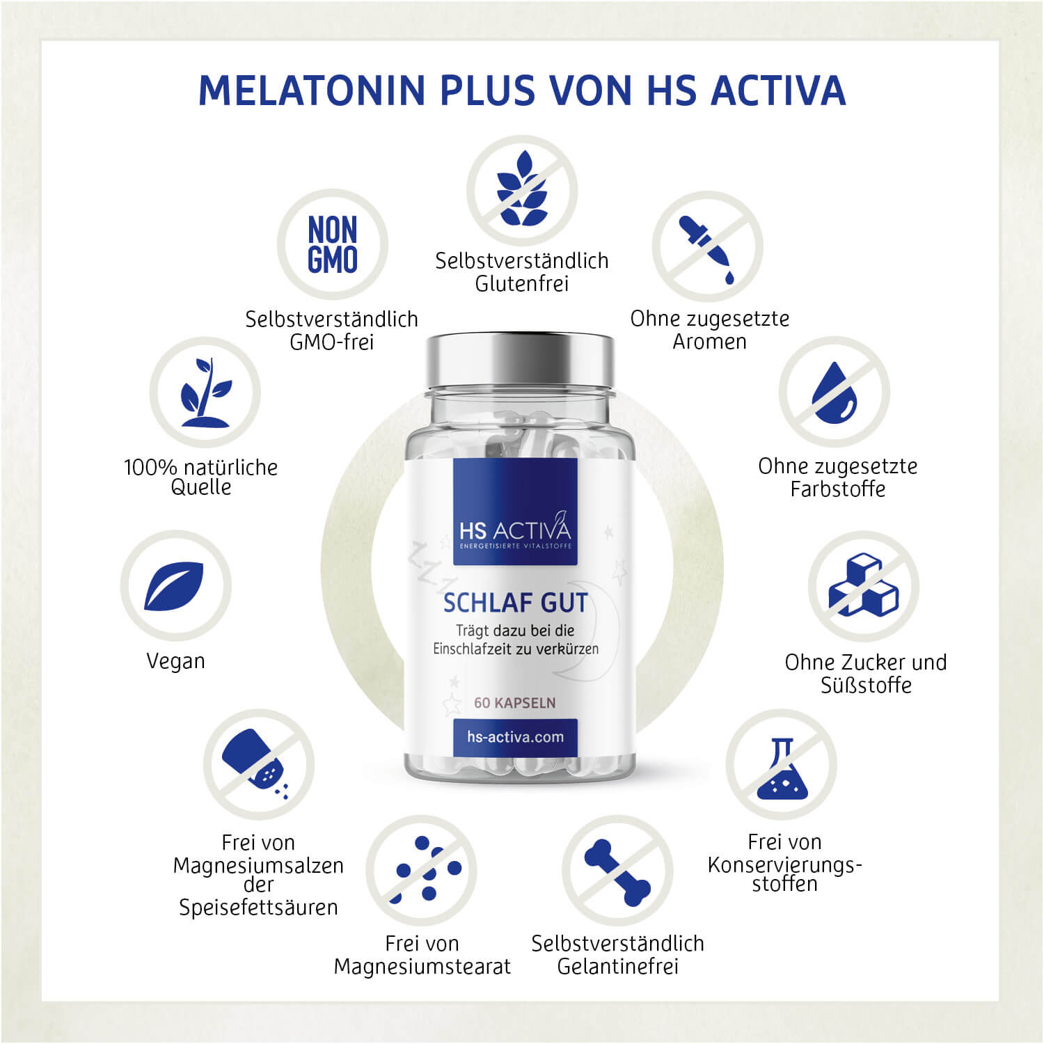 Schlaf Gut (Melatonin Plus) - 60 Kapseln