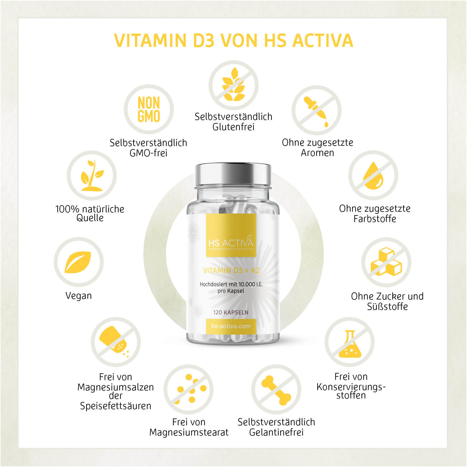Vitamin D3 + K2 Hochdosiert - (30.000 I.E oder 10.000 I.E)