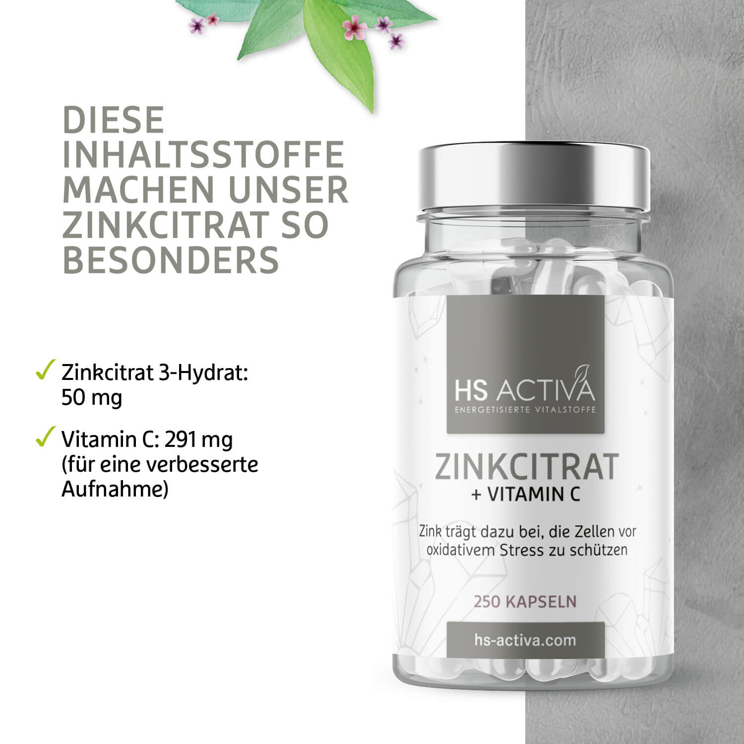 Zink 50 Plus C (Großpackung: 250 Kapseln)