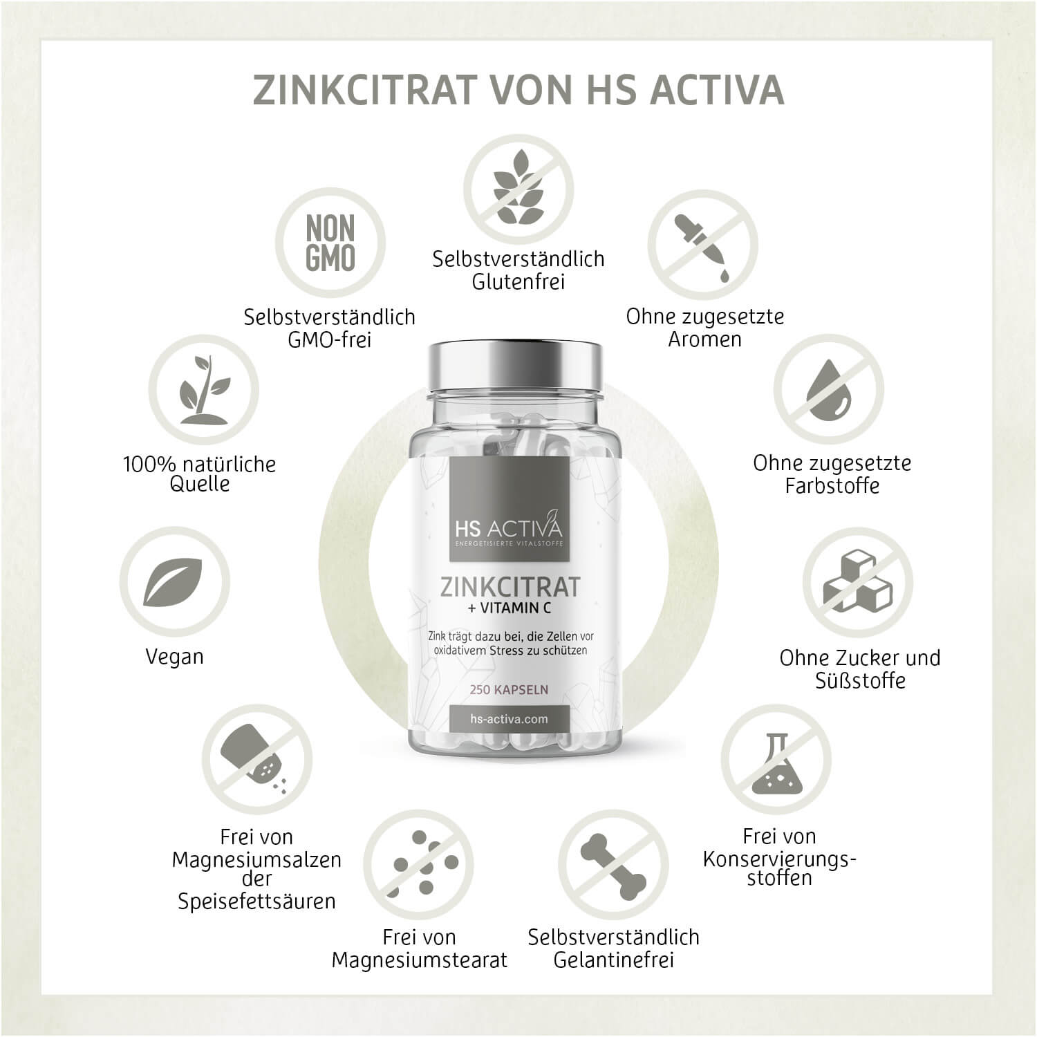 Zink 50 Plus C (Großpackung: 250 Kapseln)