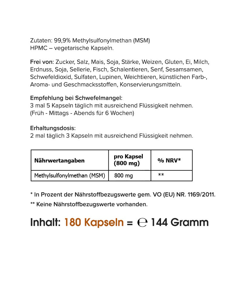 MSM Pur (180 Kapseln)