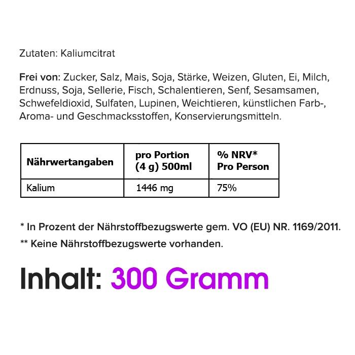 Kalium Citrat (250 Kapseln oder 300 g Pulver)