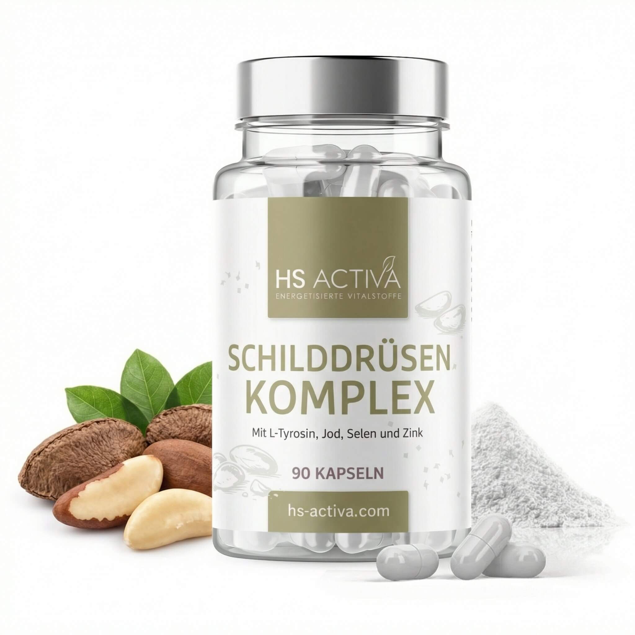 Schilddrüsen Komplex kaufen – 90 Kapseln mit L-Tyrosin, Jod, Selen und Zink