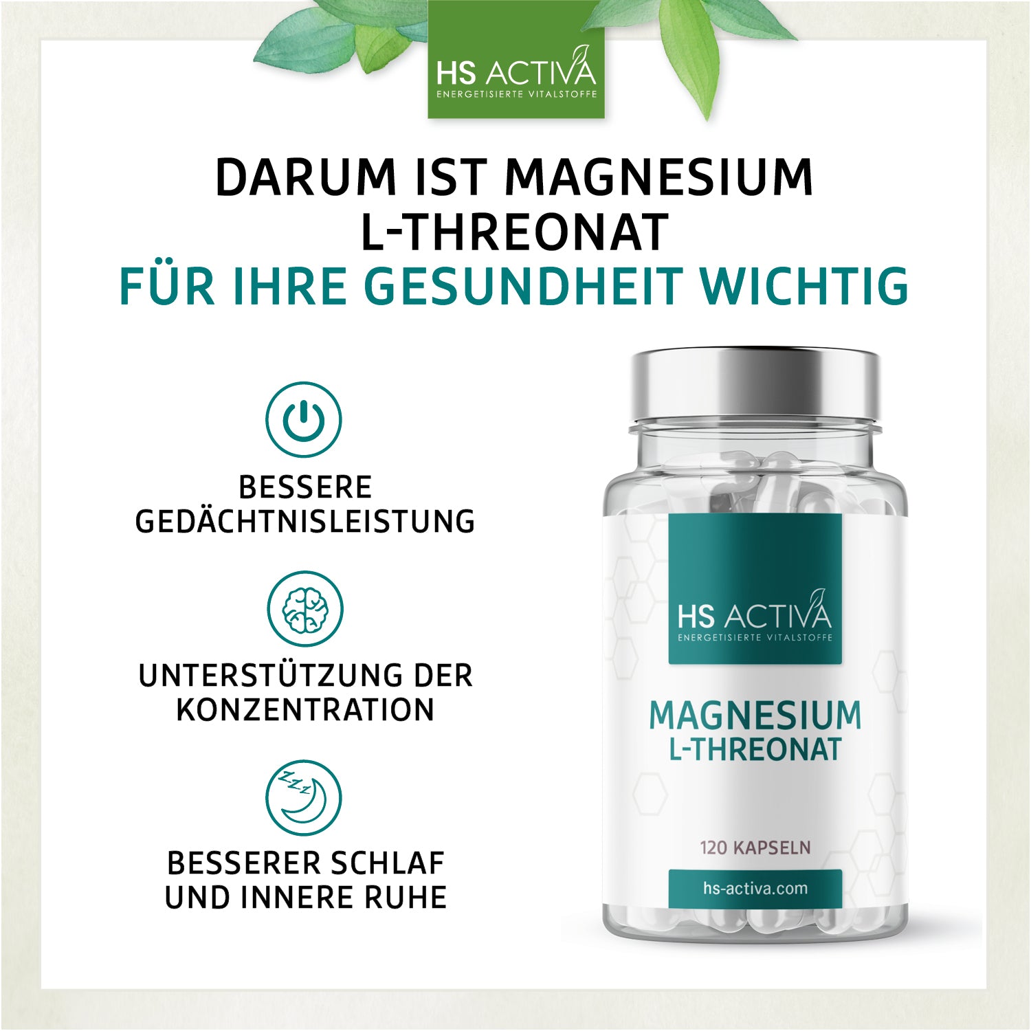 Magnesium L-Threonat | 120 Kapseln