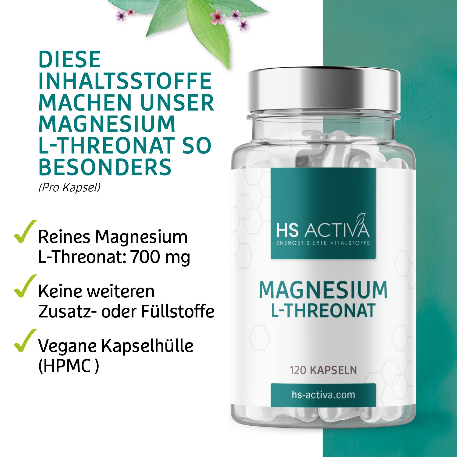 Magnesium L-Threonat | 120 Kapseln