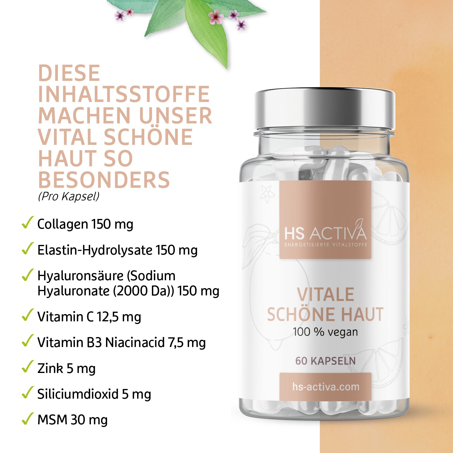 Vital Schöne Haut | Vegan | 60 Kapseln