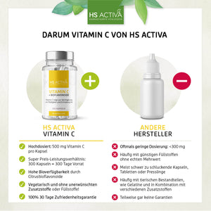 Vitamin C (300 Kapseln oder 300 g Pulver)